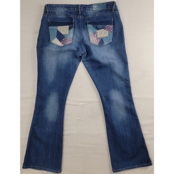 Vintage Vanilla Star Jeans Patch Flare Denim Y2K Women's Size 13 - Picture 1 of 9